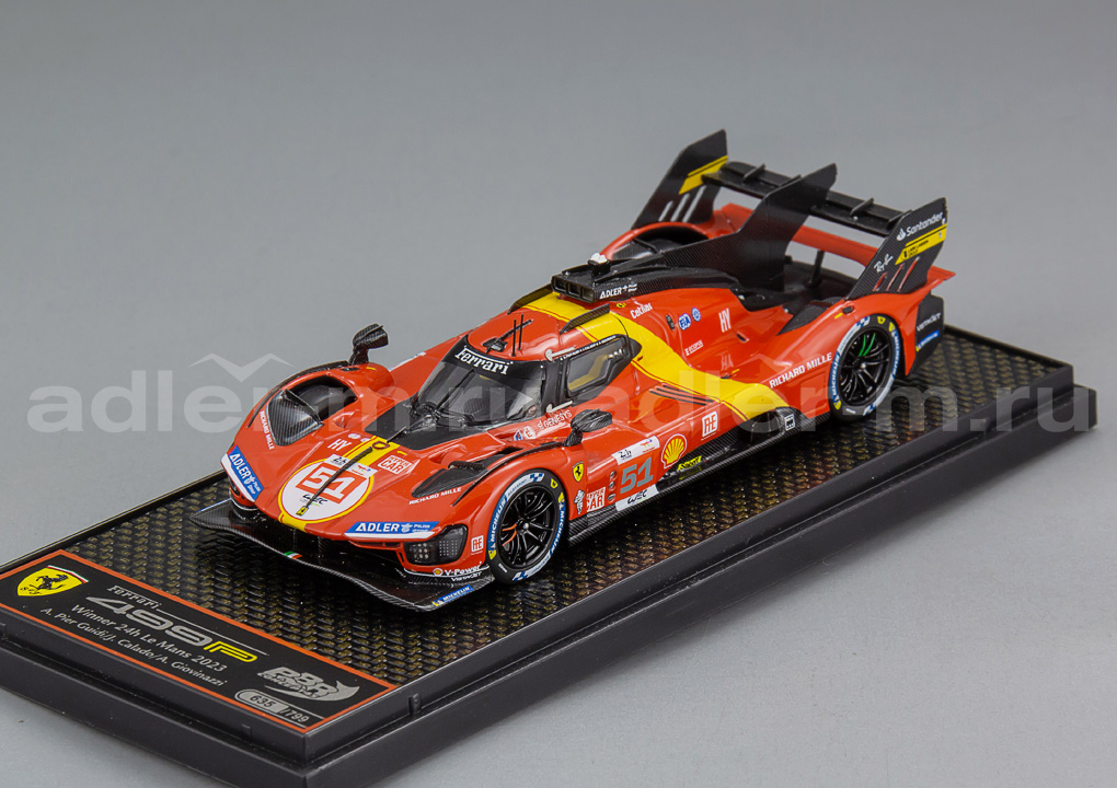 BBR MODELS 1:43 Ferrari 499P #51 Winner Le Mans 2023 Alessandro Pier Guidi - James Calado - Antonio Giovinazzi BBRC287A