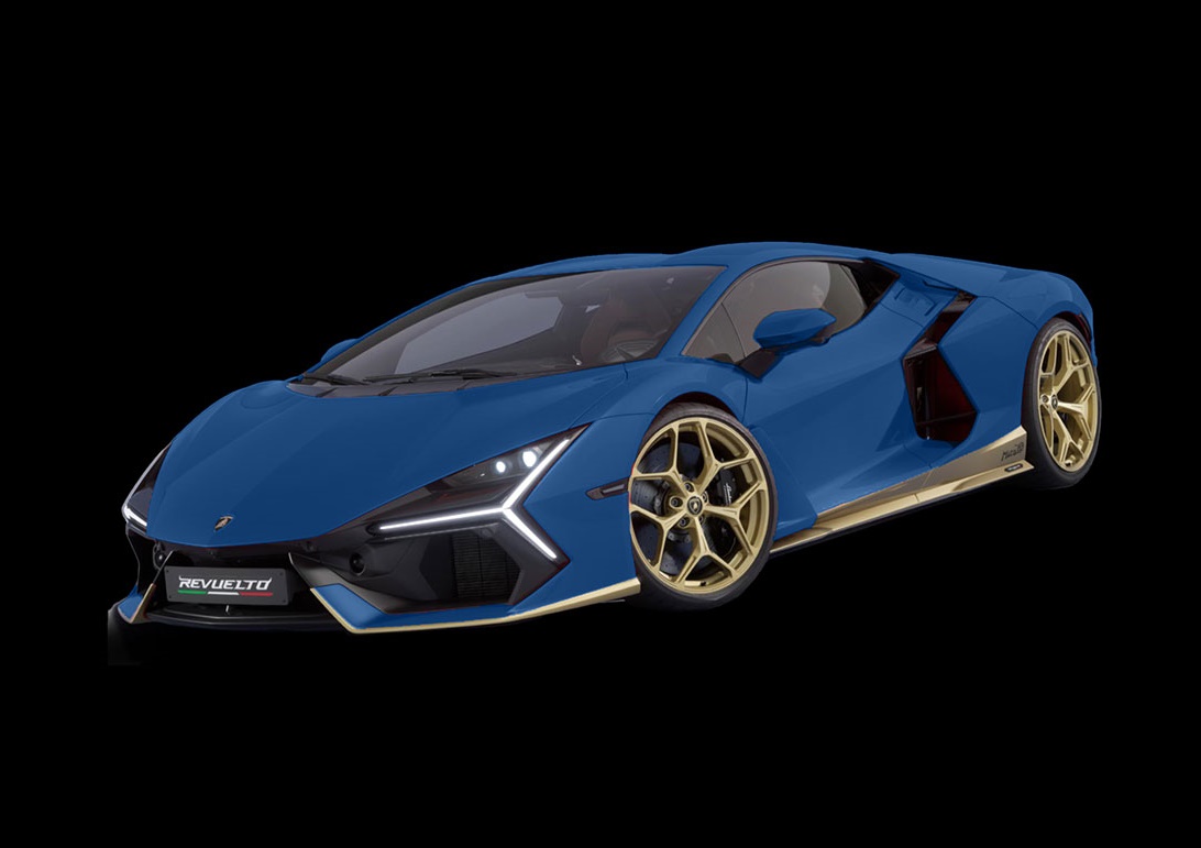LOOKSMART 1:43 Lamborghini Revuelto "Miura 60°" Homage (Blu Tahiti / Gold) LS543MHB