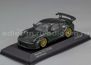 Porsche 1:43 Porsche 911 (991 II) GT2 RS Weissach Package (British racing green / golden rims) 413067286