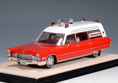 Cadillac 1:43 Cadillac Miller-Meteor Ambulance - 1968 (red / white) STM68803