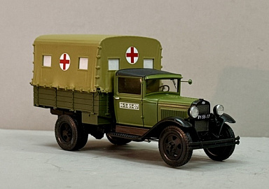 1:43 АА, бортовой с тентом, санитарный (зеленый/хаки) SL-300-5