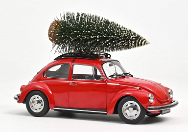 Volkswagen 1:18 Volkswagen Beetle 1303 "Christmas Edition" (Ёлка на крыше) - 1973 (Red Christmas) 188678