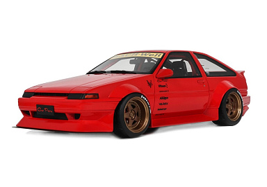 Toyota 1:18 Toyota AE86 Sprinter Trueno Widebody - 1986 (Ferrari rosso Corsa) OT1278